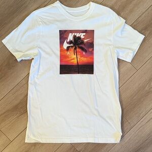 Nike White Short Sleeve Tee with Sunset Graphic